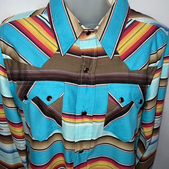 Tasha Polizzi Womens Southwestern Snap Button Shirt Sequin Horse Size Medium - Picture 14 of 14